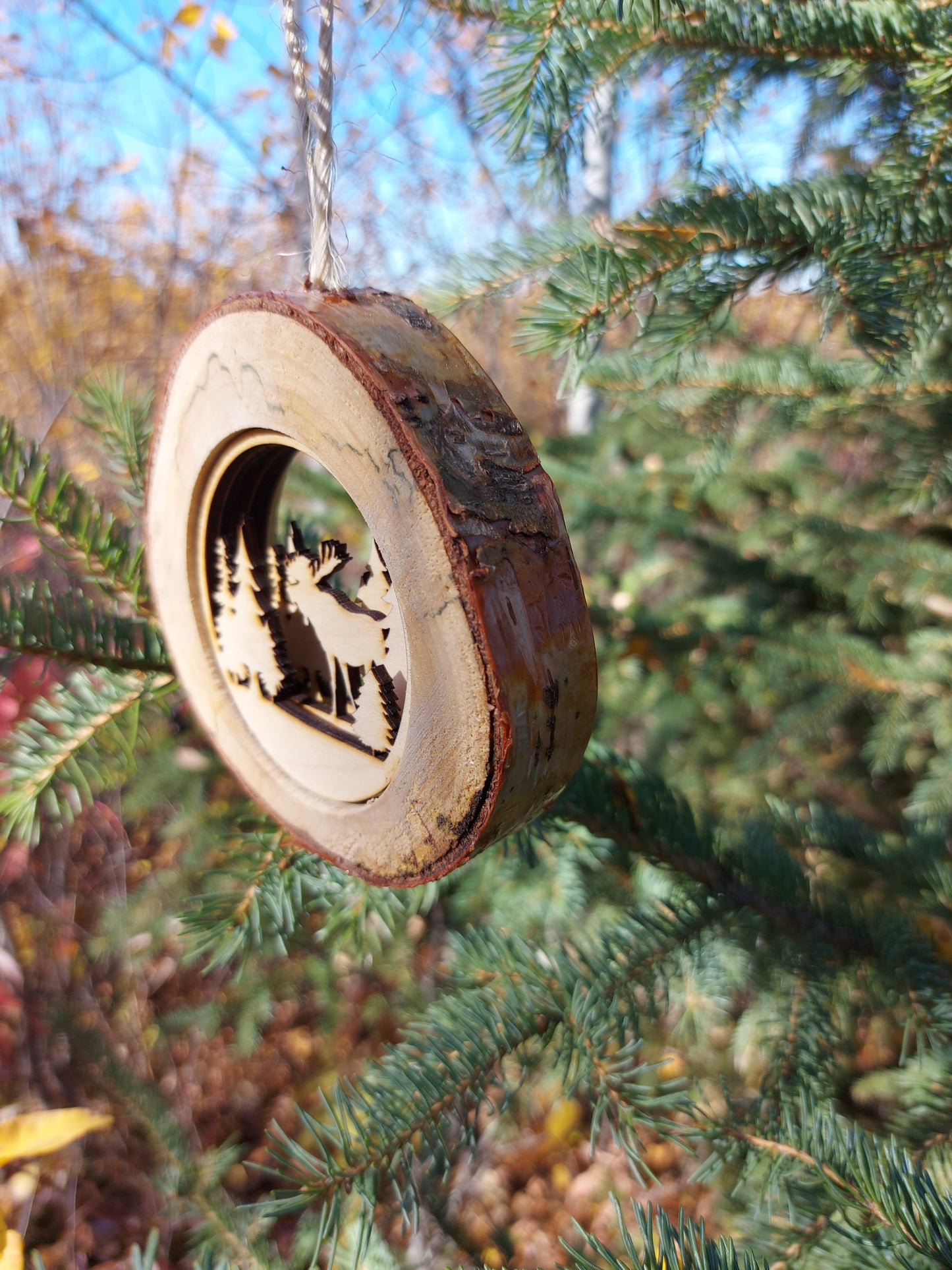 Live edge multi-layer Christmas tree ornaments