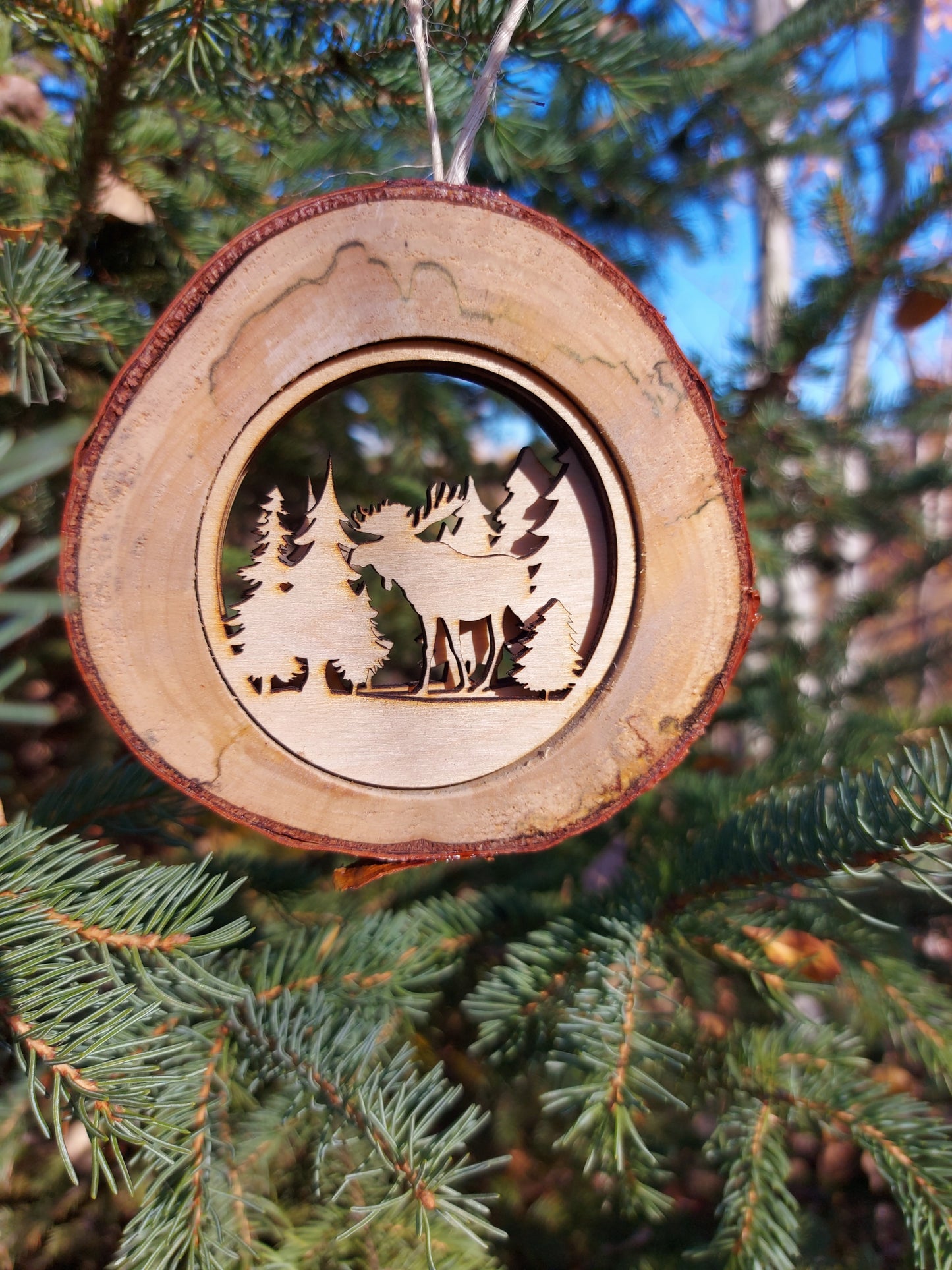 Live edge multi-layer Christmas tree ornaments