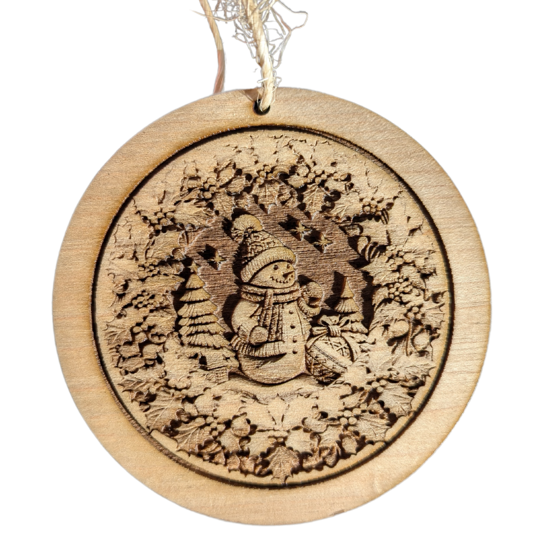 snowman ornament engraved 3d