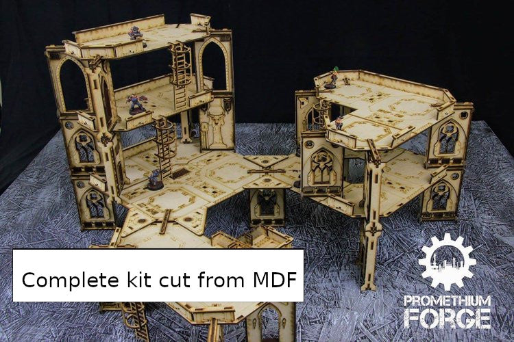 Promethium Forge: 5 inch Tall Bulkhead Terrain Set