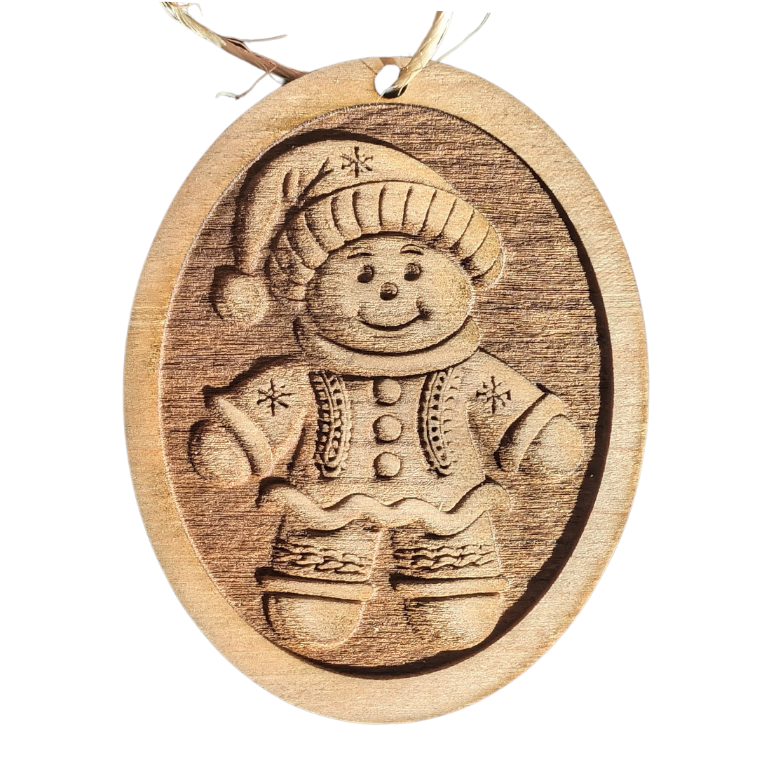 gingerbread man ornament engraved 3d