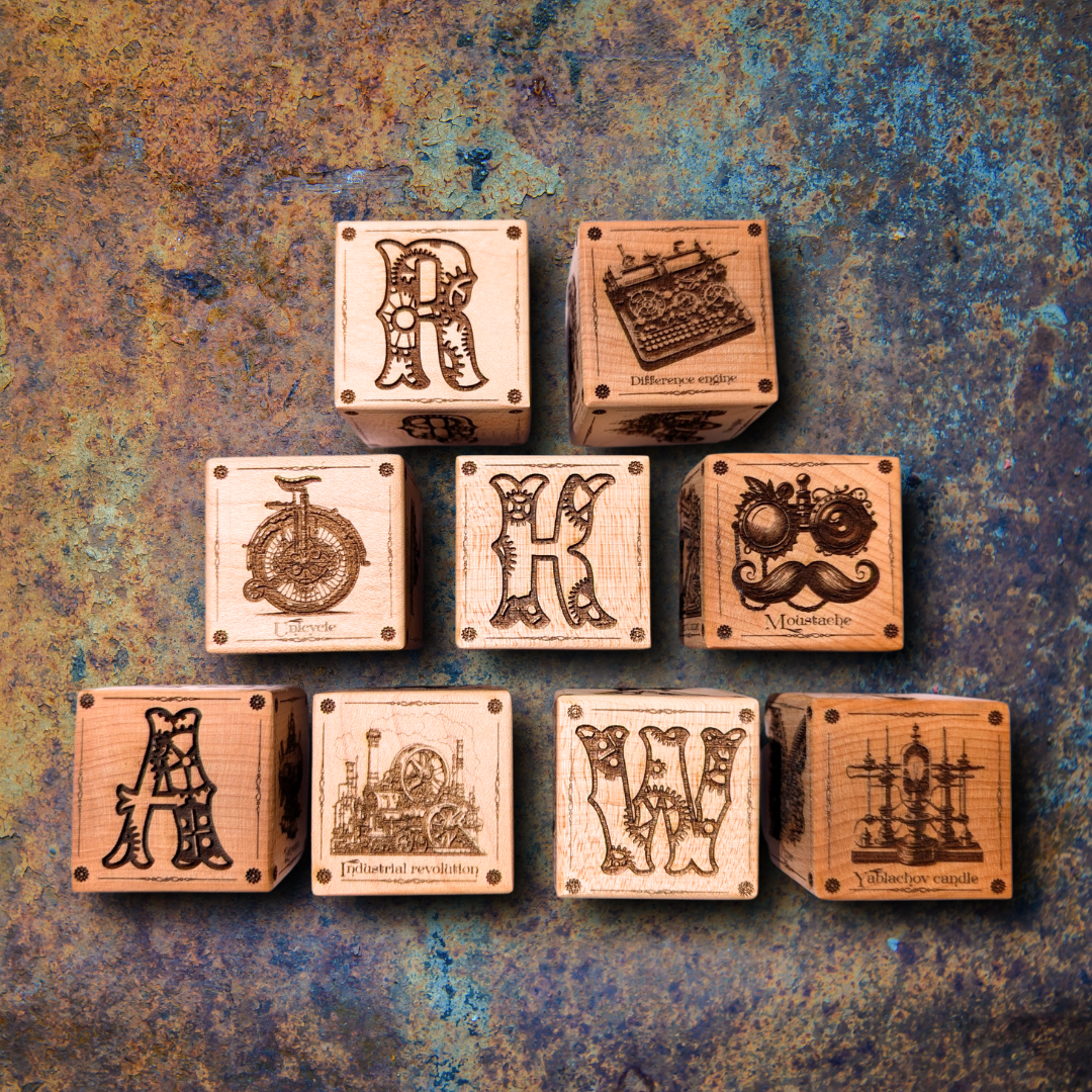 Steampunk Alphabet Blocks