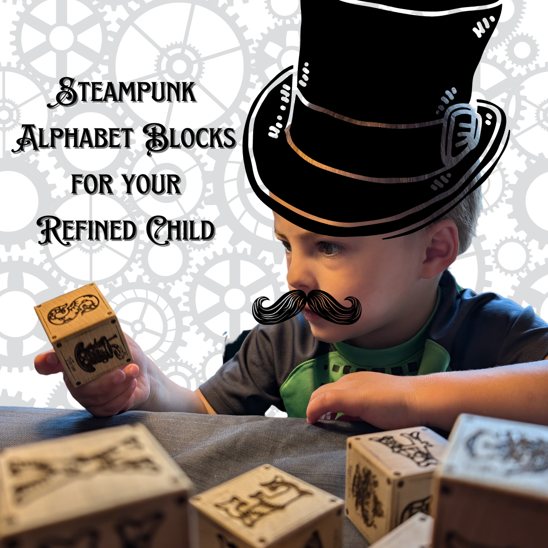 Steampunk Alphabet Blocks