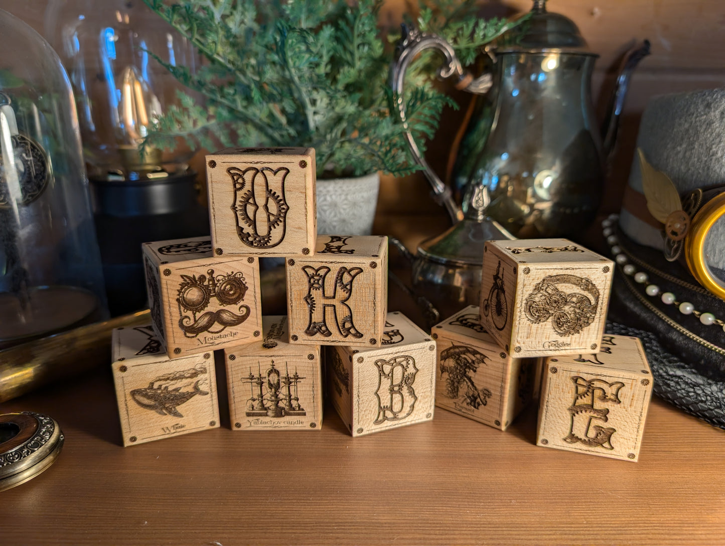 Steampunk Alphabet Blocks